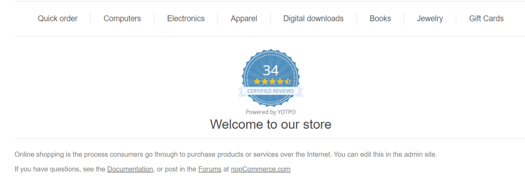 yotpo product review welcome page